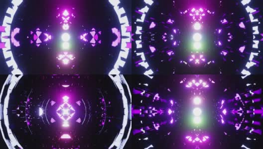 水晶镜像的蓝色和紫色均衡器音乐秀的VJ循环高清在线视频素材下载