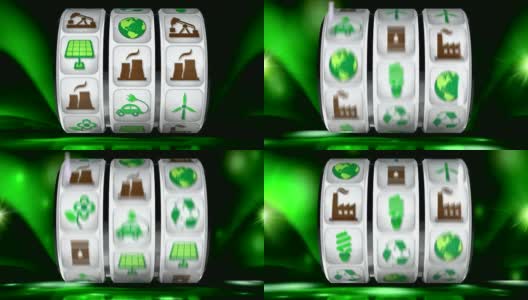 绿色能量水果机-深色背景高清在线视频素材下载