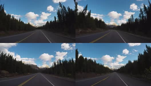 POV车辆在风景优美的道路上行驶高清在线视频素材下载