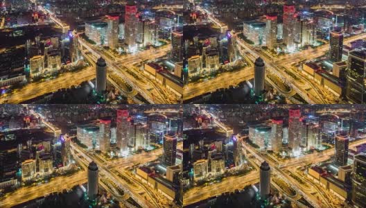 T/L鸟瞰图美妙的城市景色/北京，中国高清在线视频素材下载