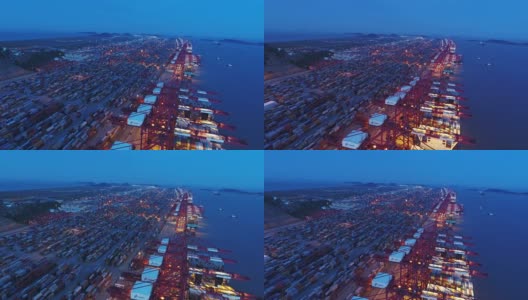 上海洋山深水港实时鸟瞰图高清在线视频素材下载
