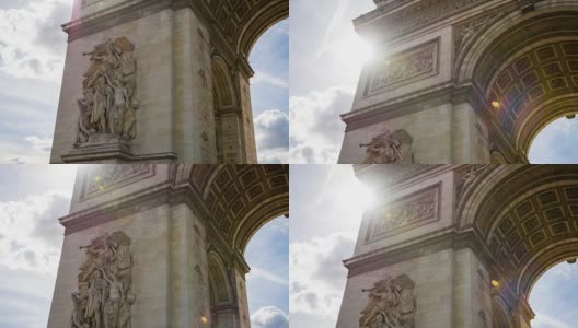 凯旋门，巴黎最著名的纪念碑之一高清在线视频素材下载