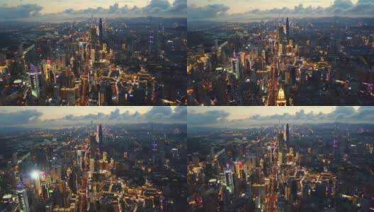 深圳夜景无人机拍摄高清在线视频素材下载