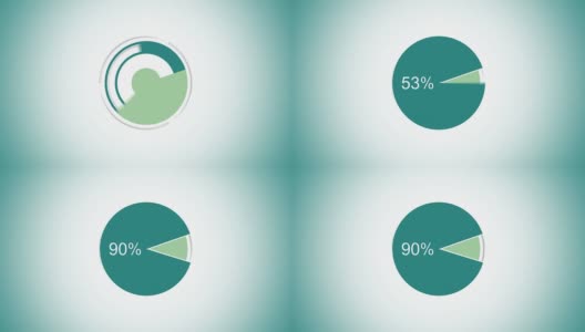 饼图表示百分之九十，信息图表示圆图高清在线视频素材下载