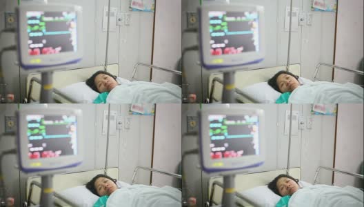 躺在医院病床上的女人高清在线视频素材下载