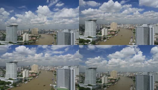 河流城市景观高清在线视频素材下载