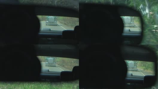 卡车在后视镜里的映像高清在线视频素材下载