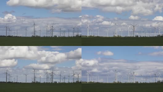 可再生能源，景观风车高清在线视频素材下载