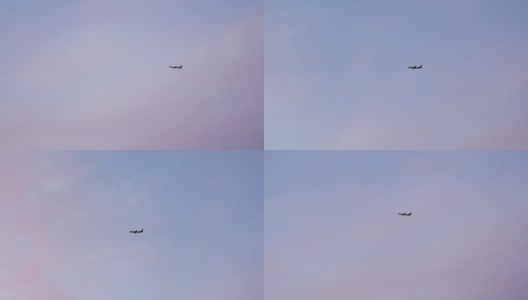 一架民用飞机正在降落高清在线视频素材下载