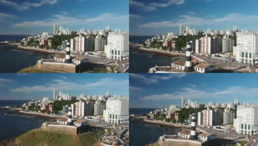 鸟瞰图法罗达巴拉，萨尔瓦多，巴伊亚，巴西的历史建筑高清在线视频素材下载