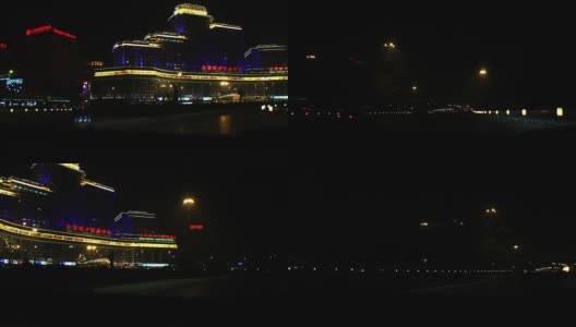 时光流逝，在北京夜晚的街道上开车高清在线视频素材下载