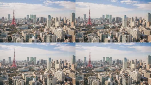 延时:东京塔城市景观日本高清在线视频素材下载