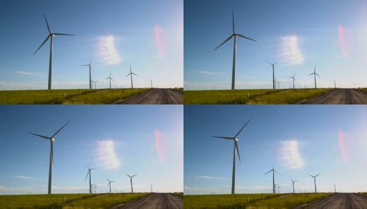 草原风力涡轮机高清在线视频素材下载