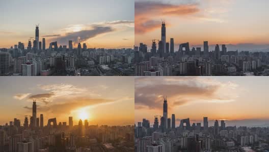 T/L WS HA ZI Beijing Dramatic Urban Skyline Changing in sunshine /北京，中国高清在线视频素材下载