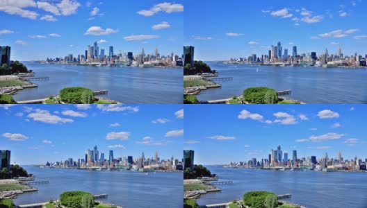 纽约市:哈德逊河对岸的天际线高清在线视频素材下载