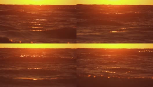 金色的波浪在阳光下飞溅高清在线视频素材下载