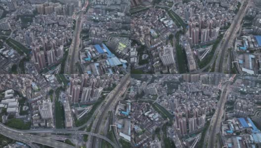 航拍夜景现代城市建筑与立交桥在深圳，中国高清在线视频素材下载