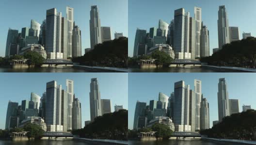 新加坡城市天际线商业区高清在线视频素材下载