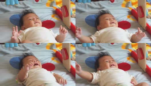 5个月的婴儿玩玩具高清在线视频素材下载