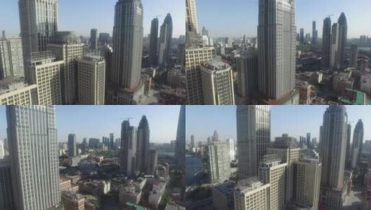 现代建筑鸟瞰图和天津城市景观，实时。高清在线视频素材下载