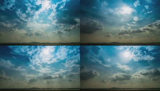 时间流逝的云行动在天空上的湖高清在线视频素材下载