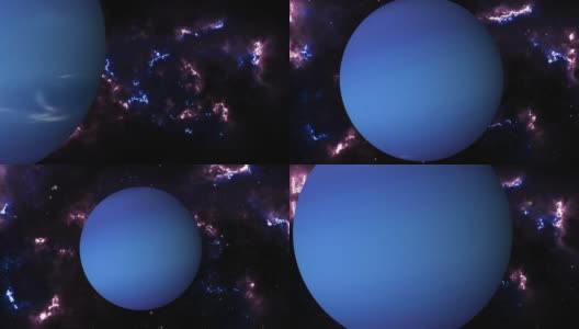 在外太空4K海王星上旋转的海王星。海王星环高清在线视频素材下载