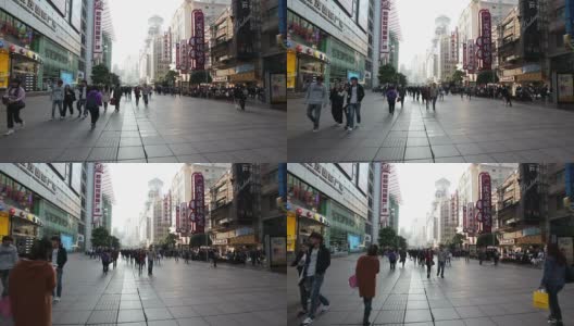 南京路上的游客高清在线视频素材下载