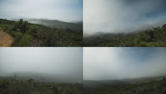 索尼A7s拍摄的拉古纳山夜间云瀑布的延时镜头，镜头向右平移。高清在线视频素材下载