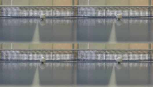 一个乒乓球滚向相机的特写镜头高清在线视频素材下载