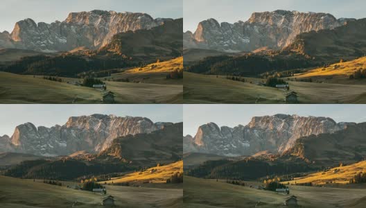 美丽的风景来自阿尔卑斯山脉的白云岩。意大利南蒂罗尔集团高清在线视频素材下载