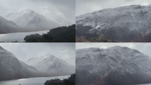 苏格兰的格伦芬南雪山高清在线视频素材下载
