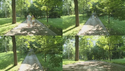 HD CRANE:漫步在公园里高清在线视频素材下载