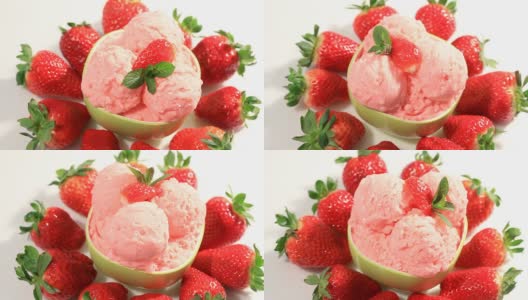 草莓冰淇淋高清在线视频素材下载