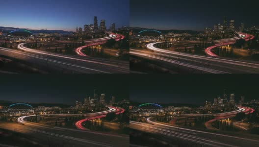 西雅图高速公路长时间曝光高清在线视频素材下载