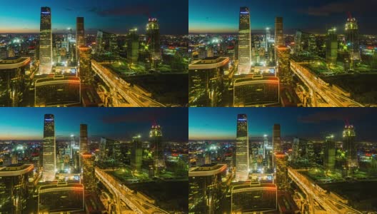 Time Lapse- Beijing CBD Area (WS HA RL Pan)高清在线视频素材下载