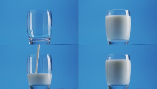 往玻璃杯里倒牛奶高清在线视频素材下载