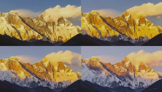 前往珠峰大本营-尼泊尔途中的珠峰景观高清在线视频素材下载