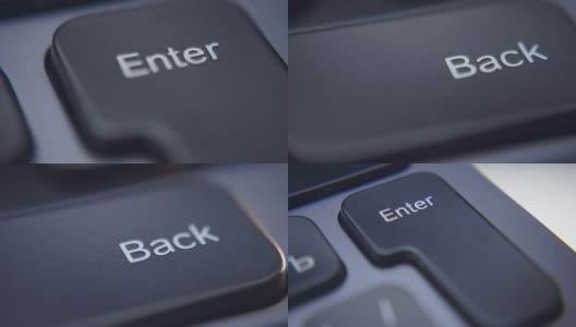一个手指在键盘上点击“输入”，“返回”，“删除”，“阿罗”高清在线视频素材下载
