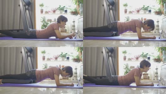 女人在家做运动高清在线视频素材下载