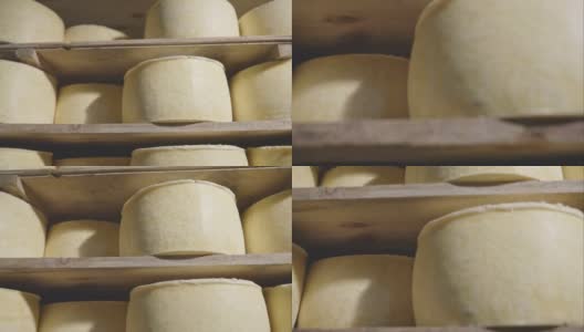 在成熟的酒窖里做了新鲜的奶酪高清在线视频素材下载