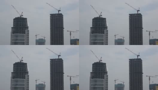 雾天中的广州CBD大厦高清在线视频素材下载