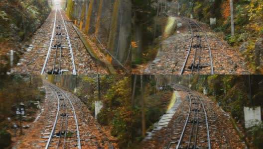 铁路在秋雨天高清在线视频素材下载