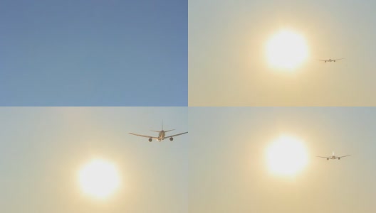 飞机在日落时分高清在线视频素材下载