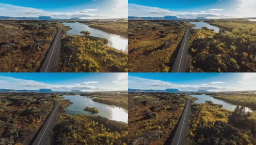 冰岛空中Myvatn景观高清在线视频素材下载