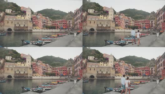 观Vernazza村在Cinque Terre。高清在线视频素材下载