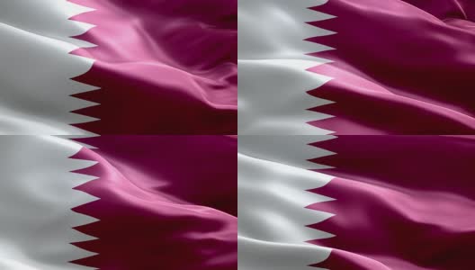卡塔尔国旗波浪图案可循环元素高清在线视频素材下载