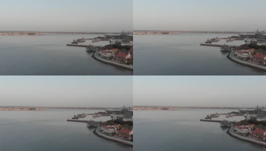 无人机拍摄的圣地亚哥码头高清在线视频素材下载