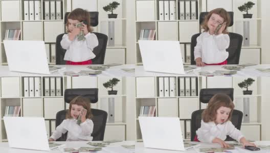 《办公室里的有趣小女孩》高清在线视频素材下载
