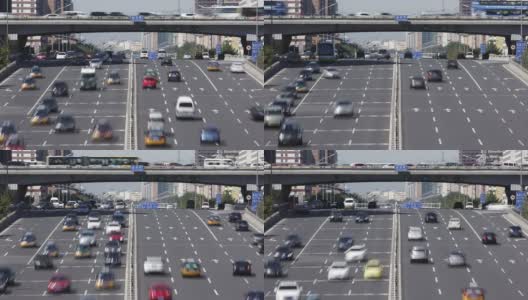 多车道城市交通高清在线视频素材下载