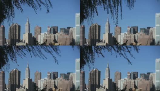 曼哈顿天际线(倾斜镜头)高清在线视频素材下载